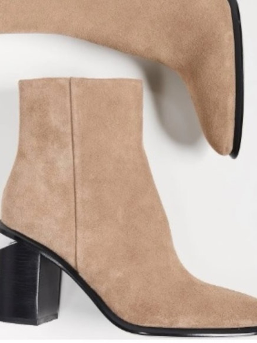 Alexander Wang Anna Calf Suede Heeled Boots in Tan (Size 38)